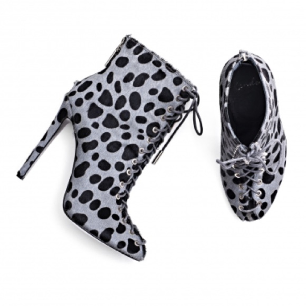 Kandee grey calf hair ankle boots